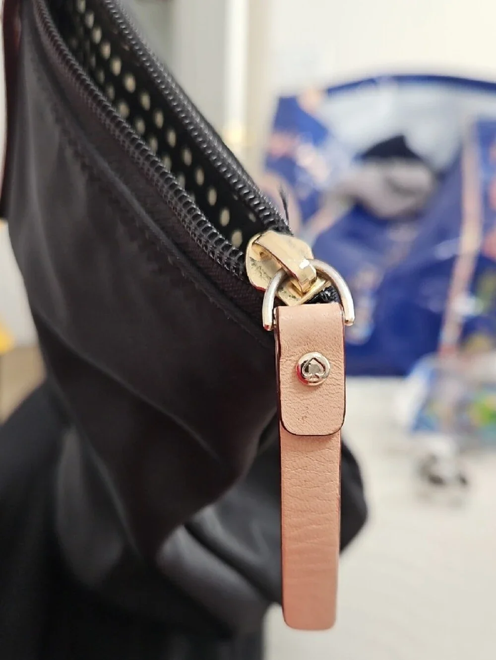 kate spade Black Tote with Tan Handles